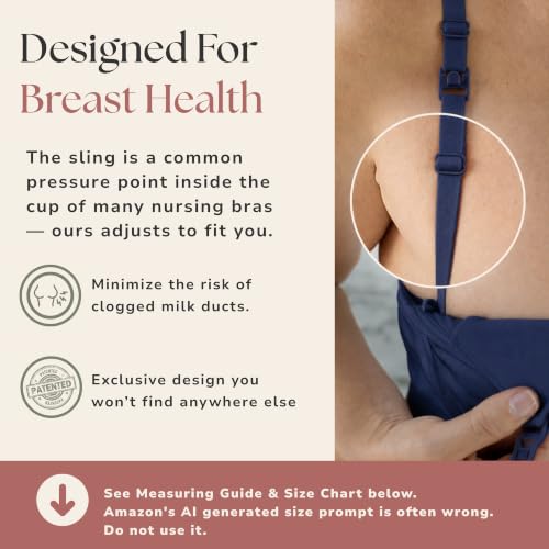 Simple Wishes Pumping Bra Hands Free, Nursing Bra for Breastfeeding - color: Indigo, size: Small