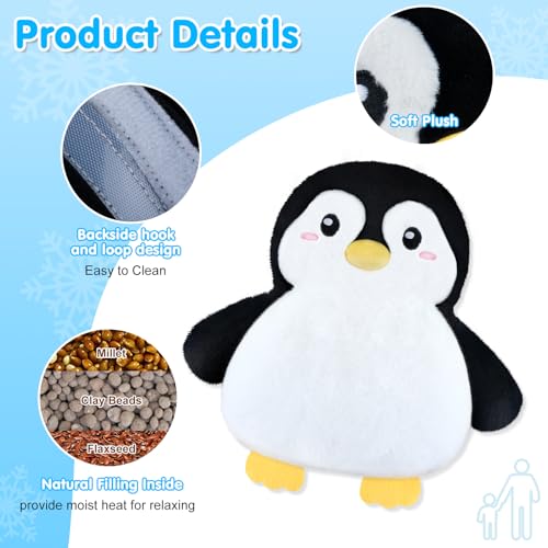 SuzziPad Penguin Microwavable Heating Pad Plush, 8.3" X 10.6", 1.5 Lb - style: Penguin