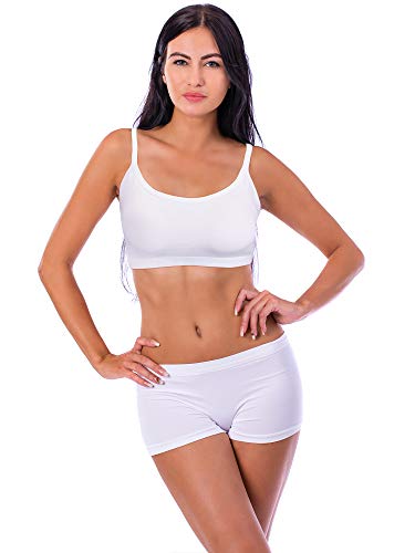 Blulu 3/6/12 Pack Camisole Bra Wireless Bralette - color: Black White Nude, size: Medium