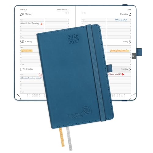 POPRUN Pocket Planner 2026-2027, Purse-4" x 6.25", Academic Pocket Calendar - color: Night Sky Blue, size: Pocket-4" x 6.25", style: Academic Year 2026-2027