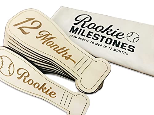 'Rookie' Monthly Baby Milestone Cards - Customizable Milestone Cards - Personalized Baby Name Option - Ideal Baby Gift - Unique Baby Milestone Signs for Photos