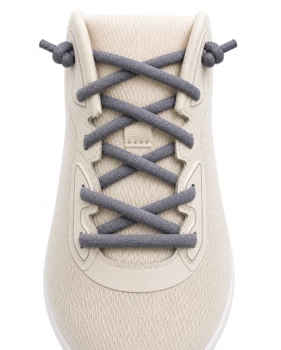 1 Pair Oval Athletic Shoe Laces Elastic ShoeLaces for Sneakers - color: Grey
