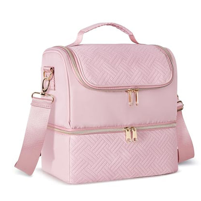 Fasrom Wearable Breast Pump Bag, Pumping Bag with Cooler Compartment - color: Pink