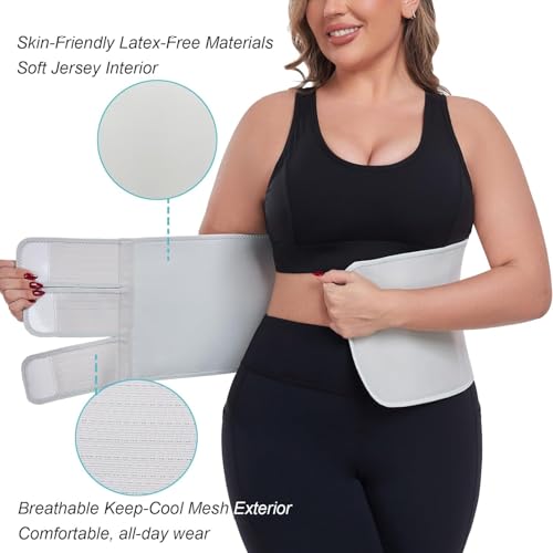 MAMODY Postpartum Recovery Belly Binder for C-Section & Natural Delivery - color: Gray