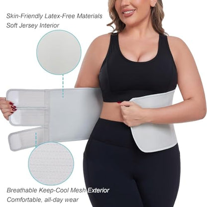 MAMODY Postpartum Recovery Belly Binder for C-Section & Natural Delivery - color: Gray