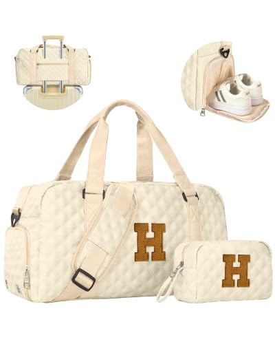 Duffel Bag, Women Girls Gift Bag Teen Girl, Sweet 16 Gifts for Girls - color: off whtie, style: H