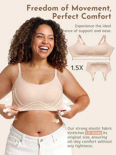 Seamless Wireless Nursing Bras for Breastfeeding Maternity 3PACK - color: Black/Beige/Grey, size: Large
