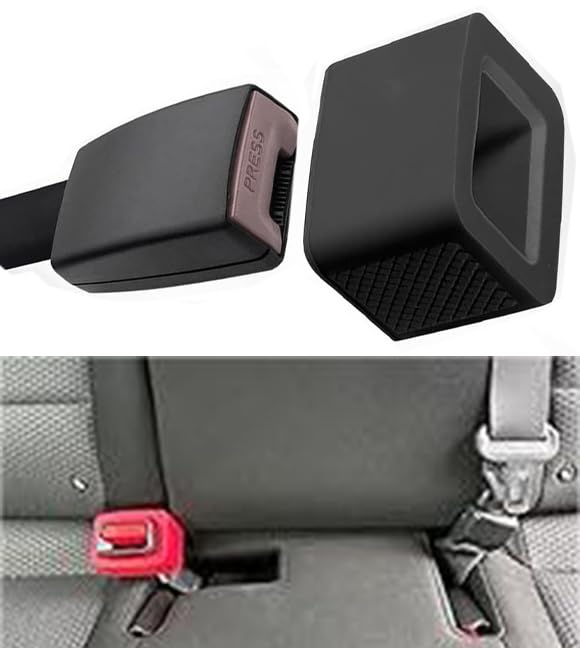 2 PCS Seat Belt Buckle Holder, Silicone Auto Rear Seatbelt Buckle Booster- Keep Upright and Stable, Suitable for Kids - color: Green