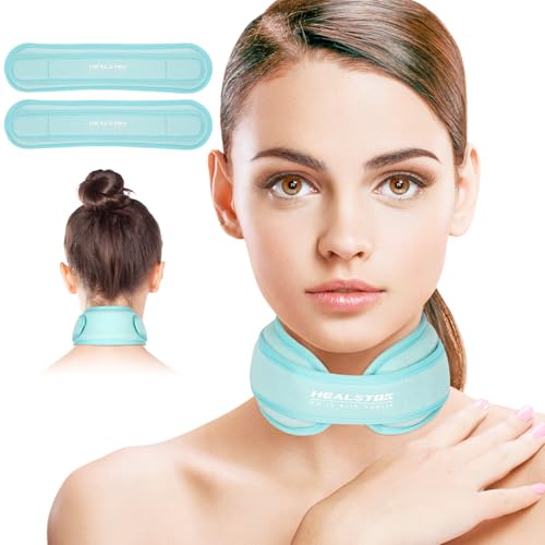 Neck Ice Pack Wrap, Reusable Cold/Hot Gel for Neck Pain, Icebluex2 - color: Iceblue+iceblue
