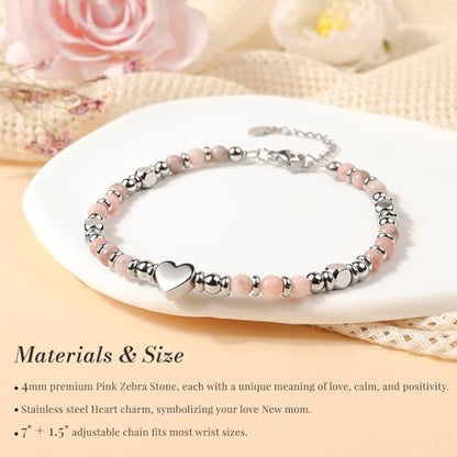 Gifts for Women, Heart Natural Stone Bracelet