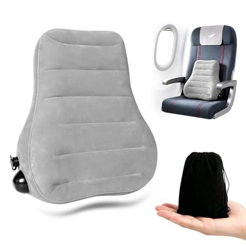 Portable Lumbar Pillow Inflatable Support Pillow - Inflatable Waist Cushion - color: Grey