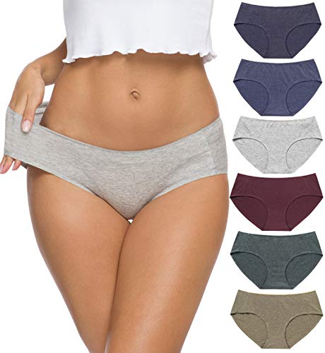 Wealurre Cotton Bikini Women's Breathable Panties Seamless Comfort Underwear - color: Blue Gold, size: Medium