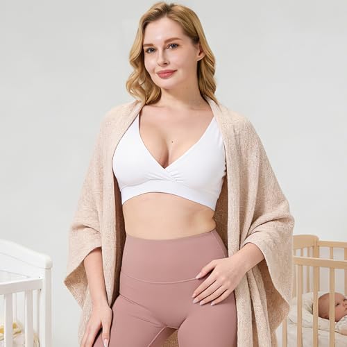 netdraw Buttery Soft Bamboo Viscose Nursing Seamless Sleep Bra - color: White, size: XX-Large