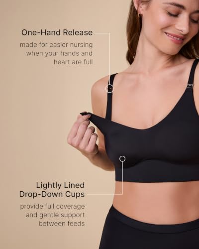 Harper Wilde Bliss Nursing Bralette, Maternity Bra for Women - color: Black, size: Large