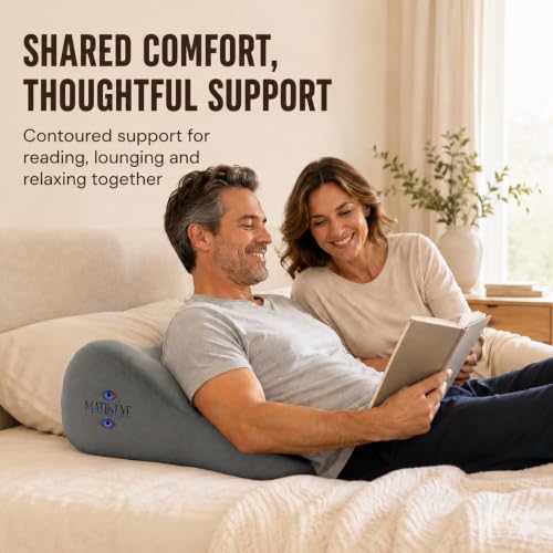 Memory Foam Wedge Pillow, Contoured Firm 50D Support, All Grey - color: All Grey