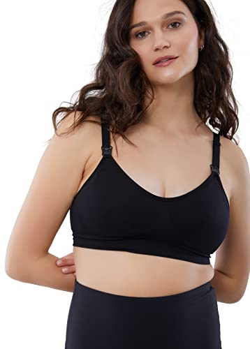 Ingrid & Isabel Basics Nursing & Pumping Bra - color: Black, size: X-Large