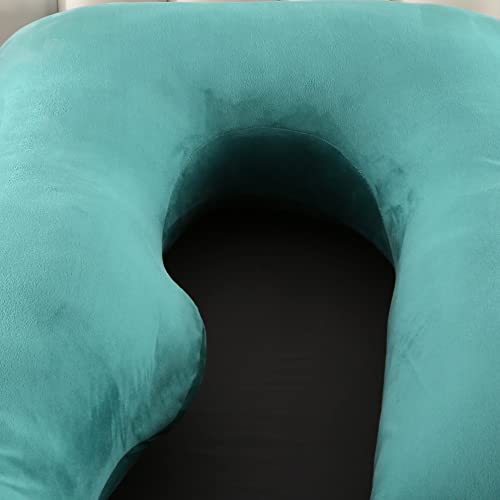 BATTOP Pregnancy Pillows for Sleeping- U Shaped Full Body Maternity Pillow, Pregnancy Pillow for Side Sleepers with Removable Cover, Supports Back, Hips, Belly & Legs (Dark Green) - color: Dark Green