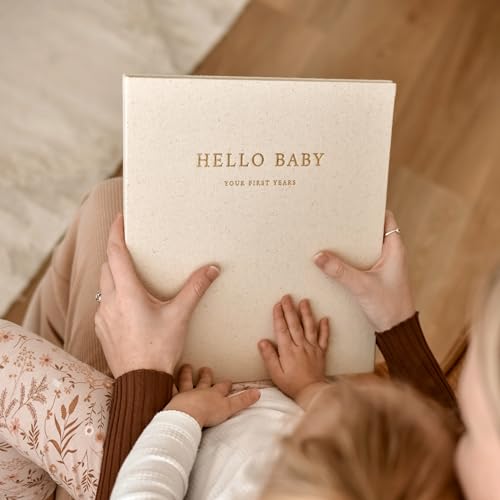 Peachly Baby Book for Girl - First Year Memory Book Keepsake - Clementine - color: Clementine