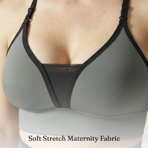BLANQI Adjustable Racerback Nursing Bras for Women - Seamless Breastfeeding Bra with Removable Cups - color: Olive Green, size: Small