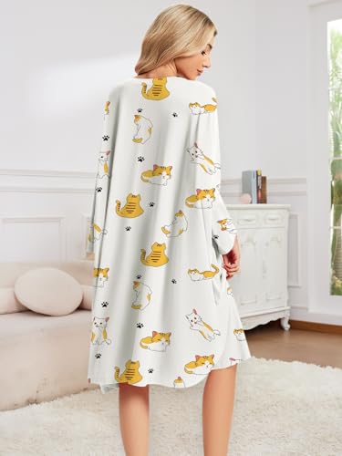 CRIPOM Plus Size Moo Moos for Women Oversized Sleep Shirts with Pockets - color: Beige