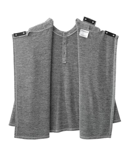 Silvert's Men's Open Back Long Sleeve Henley Shirt, Adaptive Assisted Dressing Top with Snap Closures - color: Charcoal Heather, size: Large