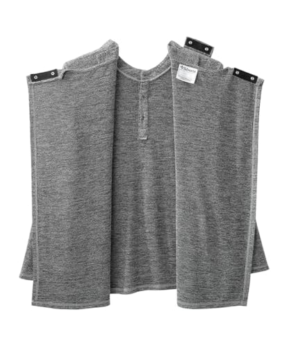 Silvert's Men's Open Back Long Sleeve Henley Shirt, Adaptive Assisted Dressing Top with Snap Closures - color: Charcoal Heather, size: Large