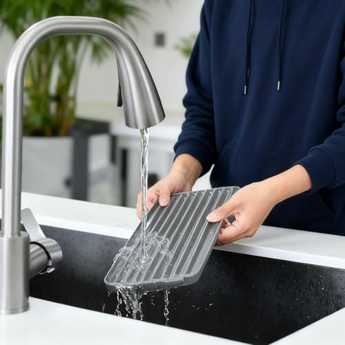 Bottle Drying Rack,Coffee Mug Holder with Drain Tray for Coffee Cup,Water Cup(Silver) - color: Silver