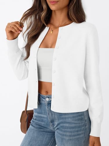 Trendy Queen Women's Lightweight Knit Cardigan - color: White, size: X-Large