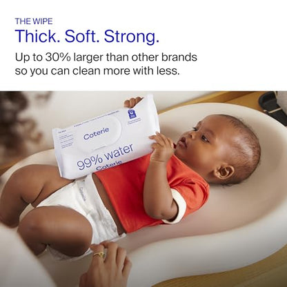 Coterie Baby Wipes + Diapers Kit, Size NB & Size 1 Diapers, 8-Pack Wipes
