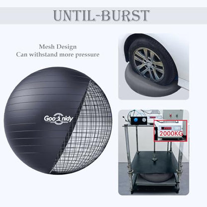 Soft Exercise Ball, Yoga Pregnancy Ball Chair, Pilates Equipment with Pump - color: Black, size: M(19-22inch/48-55cm)