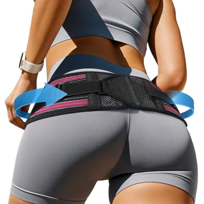 SI Joint Hip Brace with X-Shape Compression for Pelvic Stability, M - color: Rose, size: M