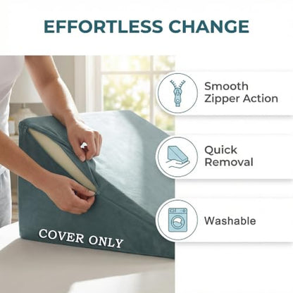 Wedge Pillow Cover, Light Green, 25"x25"x12.5" Cover Only - color: Light Green, size: 25"x25"x12.5"