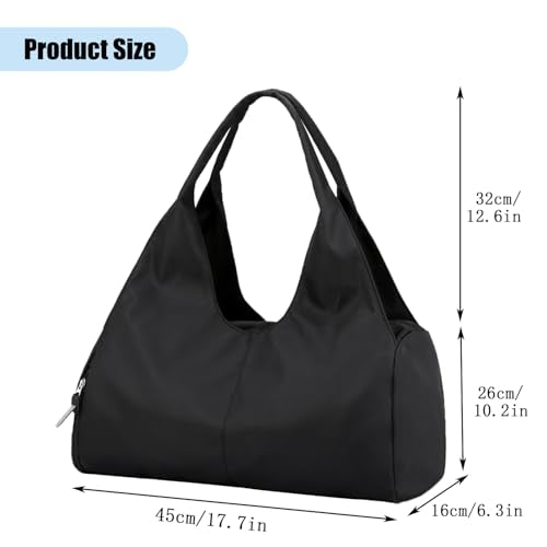 Forestfish Gym Bag For Women With Shoes Compartment & Wet Dry - color: Black