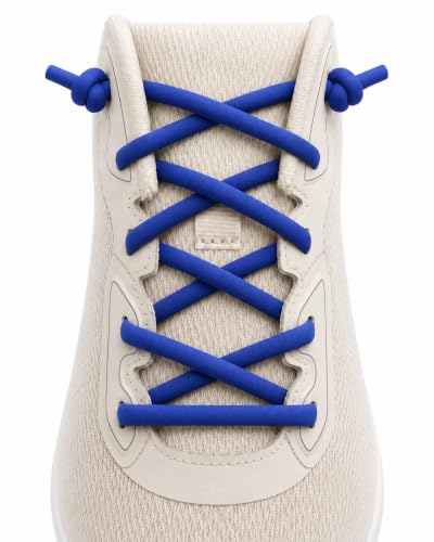 1 Pair Oval Athletic Shoe Laces Elastic ShoeLaces for Sneakers - color: Blue
