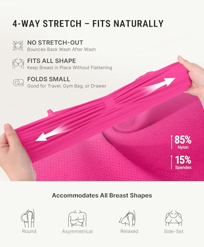 FeelinGirl Bras for Women Comfy Seamless Wireless Bralettes - color: Hot Pink, size: Large
