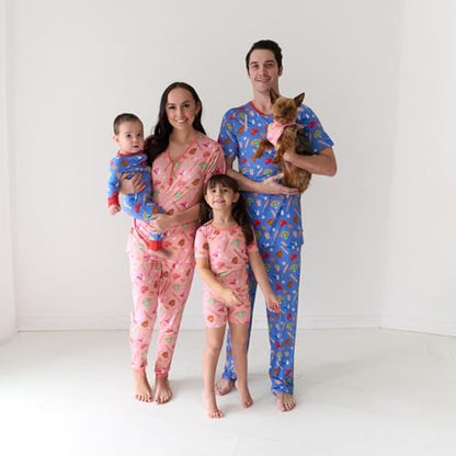 Little Sleepies Womens Pajamas, Short Sleeve, Soft Viscose from Bamboo PJs - color: All Stars (Blue), size: Small