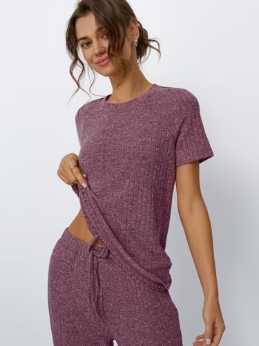 LILLUSORY Womens Lounge Sets 2 Piece Matching Travel Outfits - color: Winered, size: X-Large