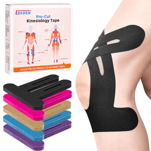 Precut Kinesiology Tape for Knees, 20 Pcs, Black - color: Black, size: 20 Pcs