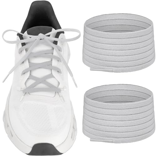 5/32" (4mm) Thin Flat Shoe Laces for On Cloud Sneakers - color: Gray, size: 63"/160cm