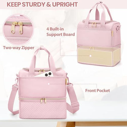 Fasrom Wearable Breast Pump Bag with Breastmilk Cooler Compartment - color: Pink