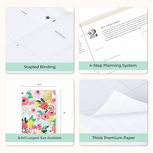 Blue Sky 2026-2027 Monthly Academic Planner, 8.5"x11", Secret Garden Mint