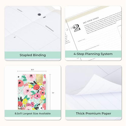 Blue Sky 2026-2027 Monthly Academic Planner, 8.5"x11", Secret Garden Mint