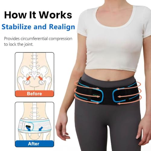 KONSEDIK Sacroiliac SI Pelvic Belt,Lower Back Support Brace for Men&Women-L - size: Large