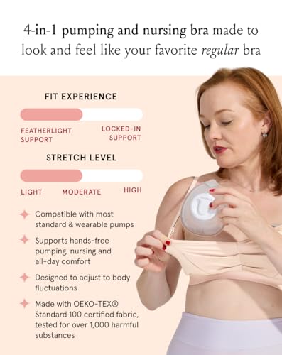 Bodily Do Anything Nursing Bra for Breastfeeding & Hands-Free Pumping - color: Sunrise, size: Medium