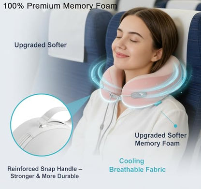 Travel Neck Pillow,Memory Foam Airplane Pillow, Pink - color: Pink