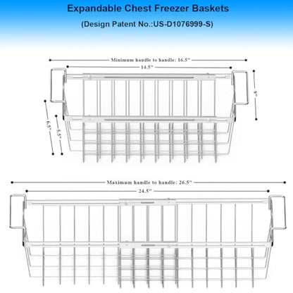 Orgneas Freezer Baskets for Chest Freezer Real Capacity Expandable - color: 2pcs