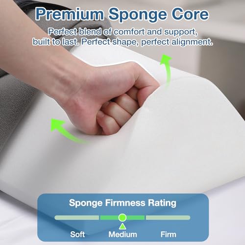 Knee Wedge Pillow for Legs, Under Knee Elevated Pillow for Sleeping on Back - color: Triangle - Black