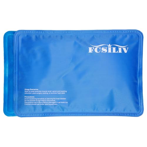 Reusable Ice Packs for Injuries - Flexible Ice Pack for Injuries - Gel Cold Pack Stays Soft When Frozen for Shoulder, Knee, Ankle, Back Pain Relief, Swelling & Bruises - 7.5"x11.5"