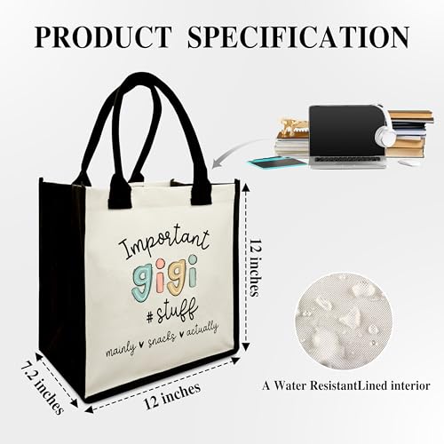 Important Stuff Shoulder Beach Bag - Canvas Tote Bag Gifts - color: Gigi