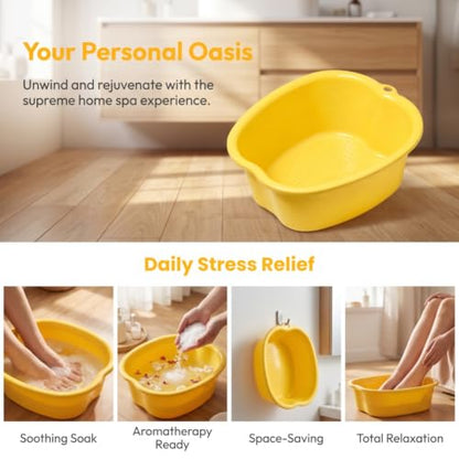 Ytterbium Foot Soaking Basin, Large Massage Foot Soaking Tub-Yellow - color: Yellow